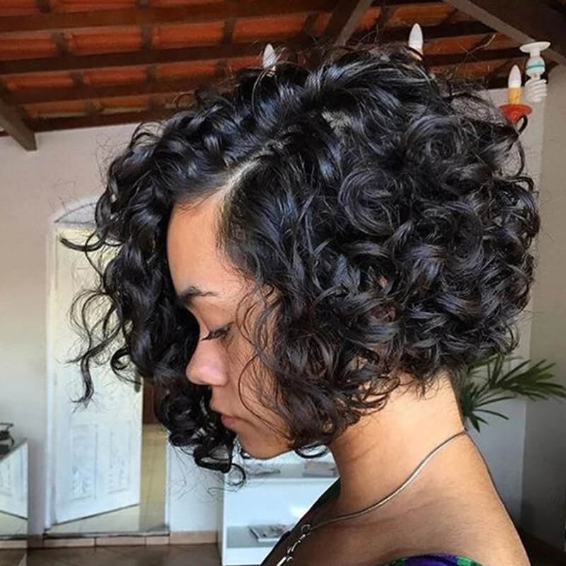 Lovely Trendy Short Curly Black Wigs