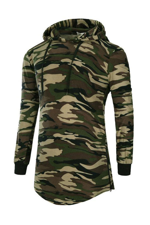 Lovely Casual Camouflage Printed Hoodie