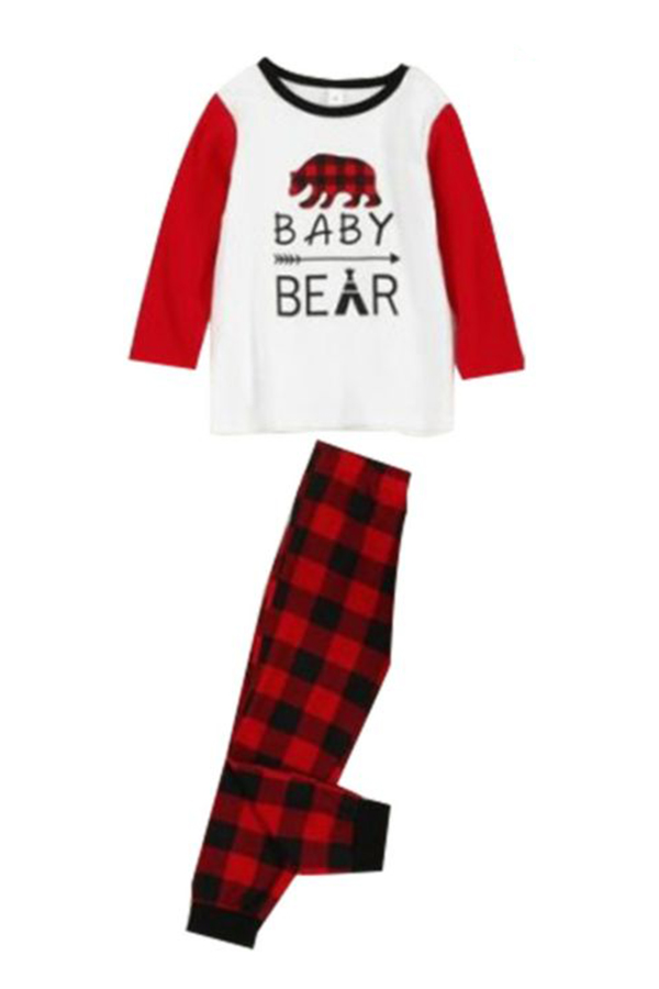 

Lovely Family Plaid Printed Red Kids Two-piece Pants Set