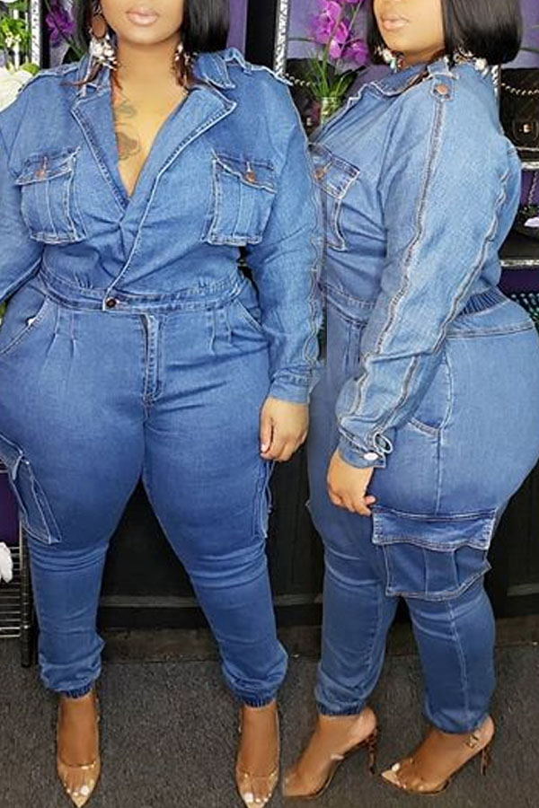 denim plus size jumpsuit