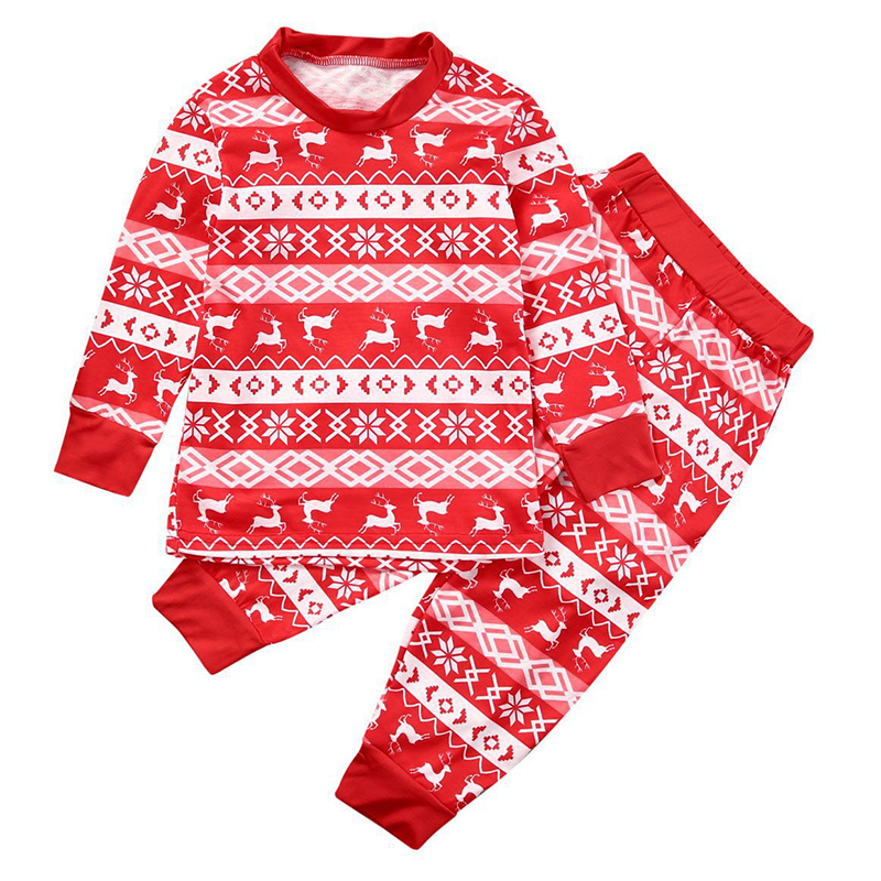 

Lovely Family Printed Red Kids Two-piece Pants Set