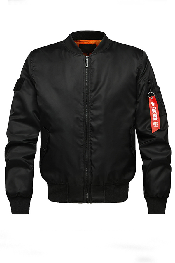 

Lovely Casual Zipper Design Black Cotton-padded Clothe