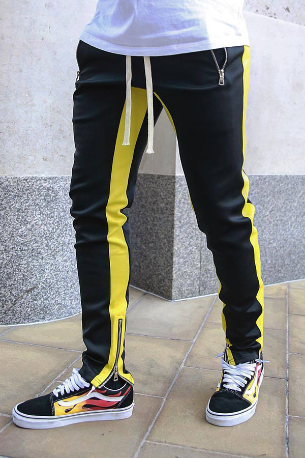 Cheap Pants/Capris Lovely Street Patchwork Yellow Pants