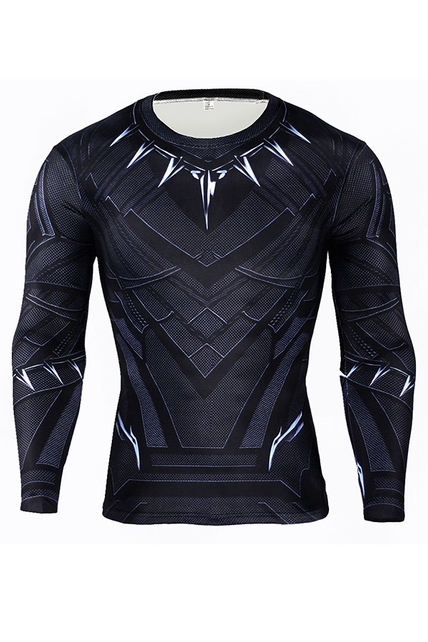 Lovely Casual O Neck Printed Black T-shirt