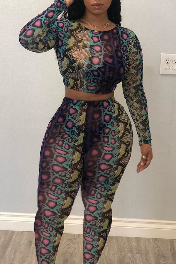 Lovely Trendy Printed Multicolor Two-piece Pants Set