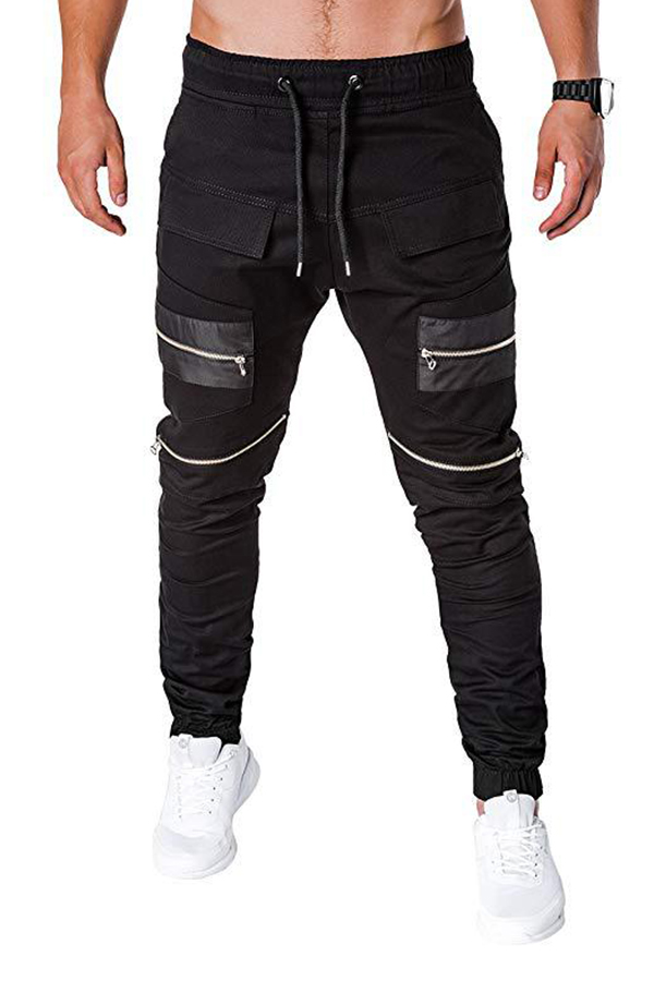 

Lovely Casual Lace-up Black Pants