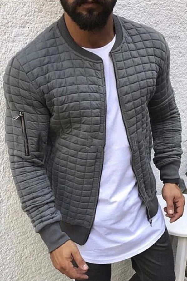 

Lovely Casual Basic Grey Jacket