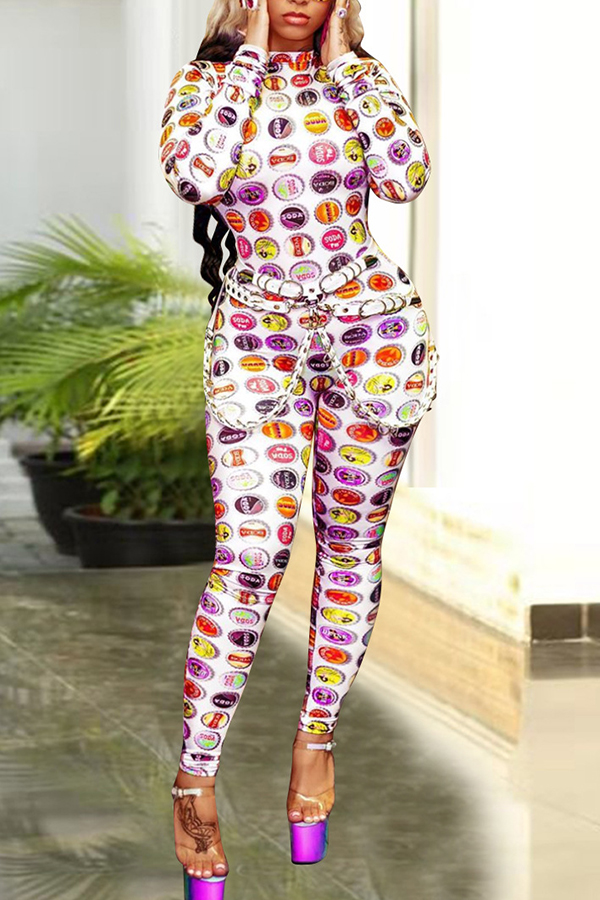 

Lovely Trendy Printed Skinny Multicolor One-piece Jumpsuit, Multi