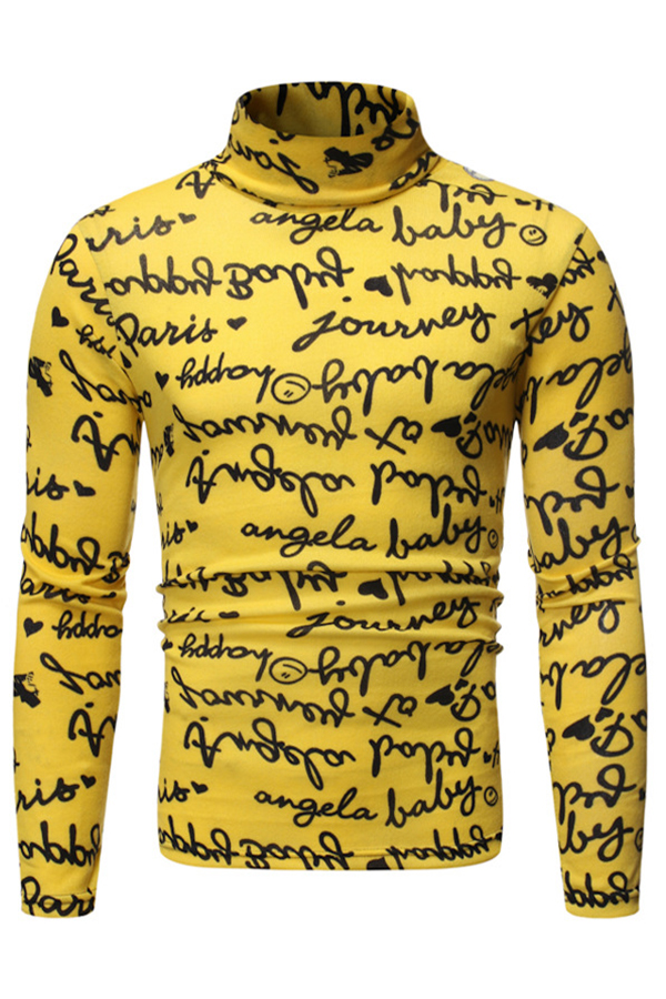Lovely Casual Letter Printed Yellow T-shirt