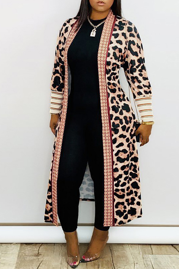 

Lovely Casual Leopard Printed Long Coat