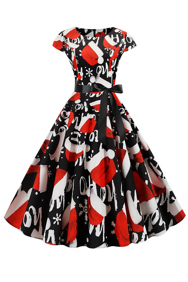 

Lovely Sweet Printed White Mid Calf Dress