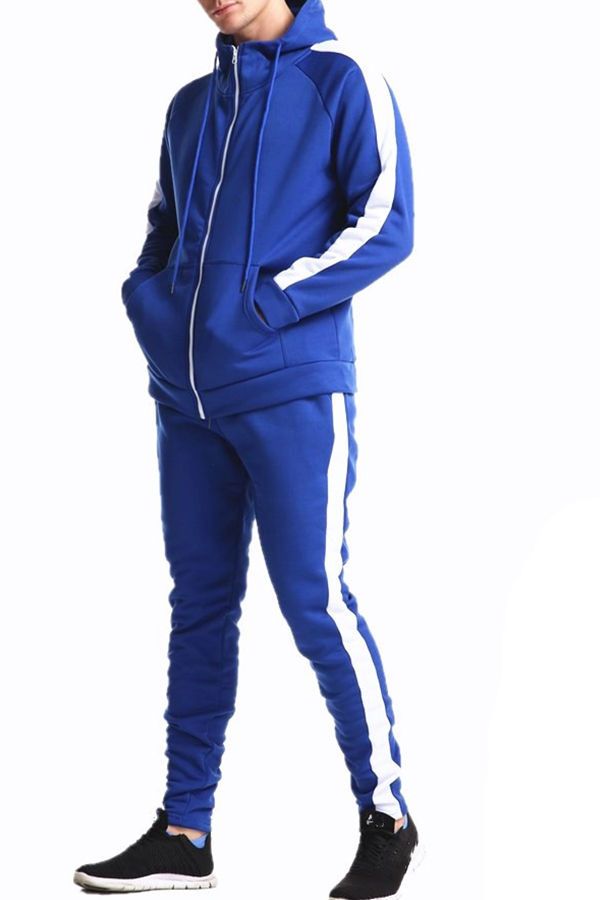 

Lovely Casual Zipper Design Royal Blue Two-piece Pants Set, Royalblue