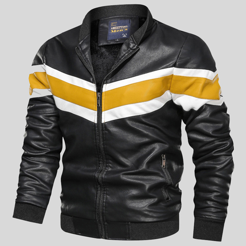 

Lovely Casual Patchwork Black Leather