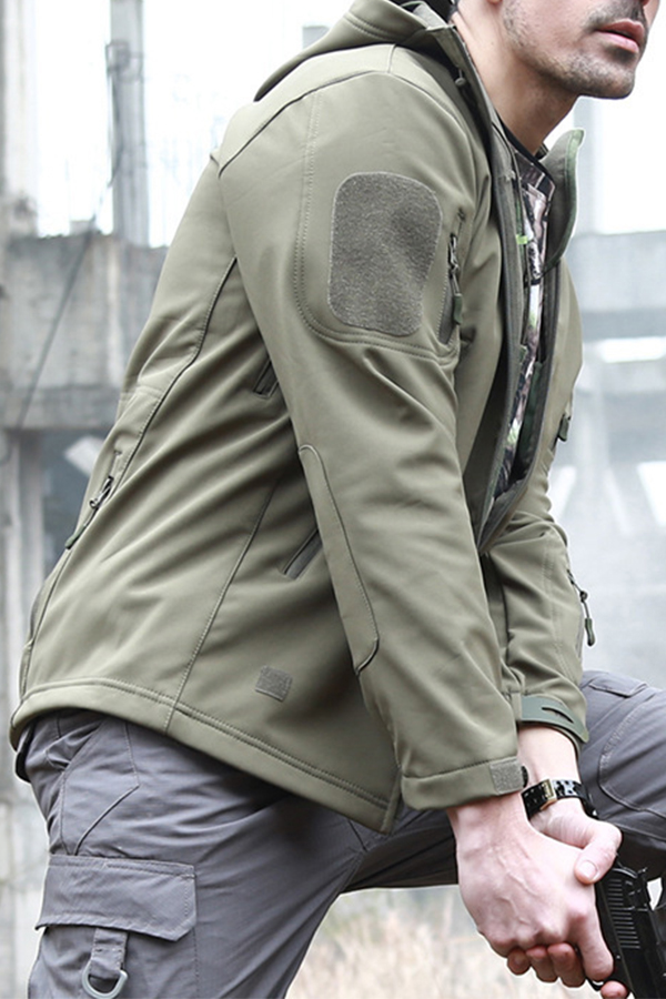 

Lovely Casual Camo Print Green Coat