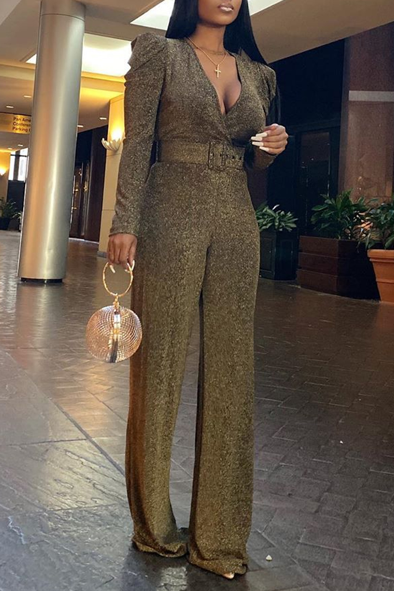 

Lovely Chic Loose Gold One-piece Jumpsuit