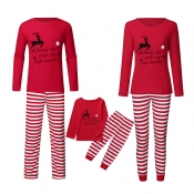 Lovely Family Striped Printed Red Kids Two-piece P