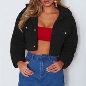 Lovely Casual Basic Black Coat