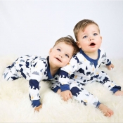 Lovely Family Printed White Baby One-piece Jumpsui