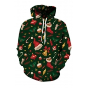 Lovely Christmas Day Printed Green Hoodie