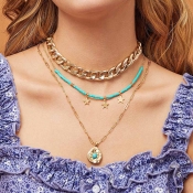 Lovely Trendy Layered Gold Alloy Necklace