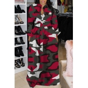 Lovely Casual Turndown Collar Camouflage Printed W
