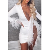 Lovely Party See-through White Mini Dress