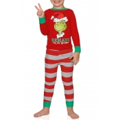 Lovely Family Santa Claus Red Kids Two-piece Pants