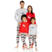 Lovely Family Printed Grey Father Two-piece Pants 
