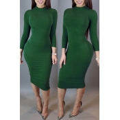 Lovely Leisure Skinny Green Knee Length Dress