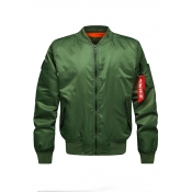 Lovely Casual Zipper Design Army Green Cotton-padd