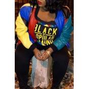 Lovely Casual Patchwork Multicolor Plus Size Coat