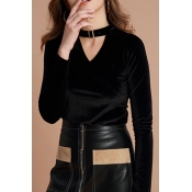 Lovely Casual Hollowed-out Black Base Layers