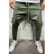 Lovely Casual Bandage Design Army Green Pants