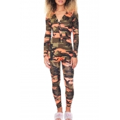 Lovely Casual Camouflage Printed Croci One-piece J