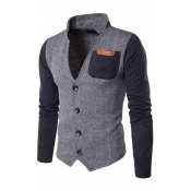 Lovely Casual Patchwork Grey Formal Wear