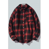 Lovely Casual Plaid Red Shirt