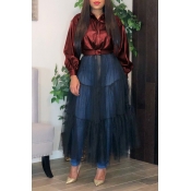 Lovely Leisure Patchwork Wine Red Coat