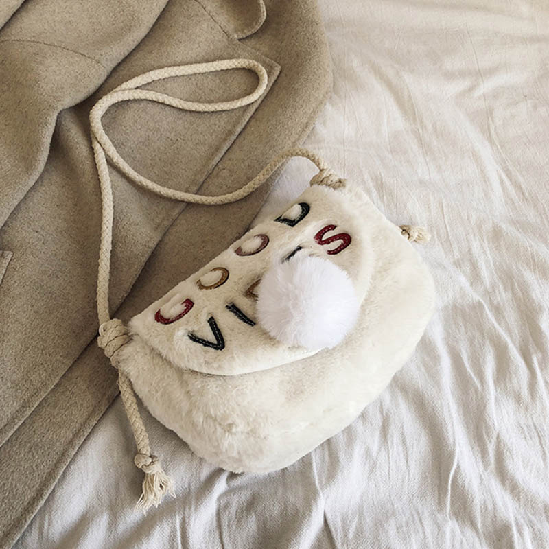 

Lovely Casual Letter White Crossbody Bag