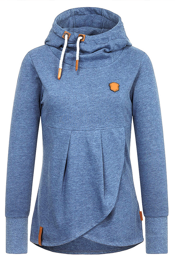 

Lovely Casual Hooded Collar Blue Hoodie