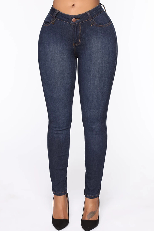 

Lovely Chic Skinny Deep Blue Jeans