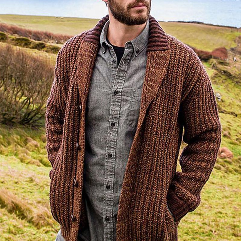 

Lovely Bohemian Buttons Design Brown Cardigan