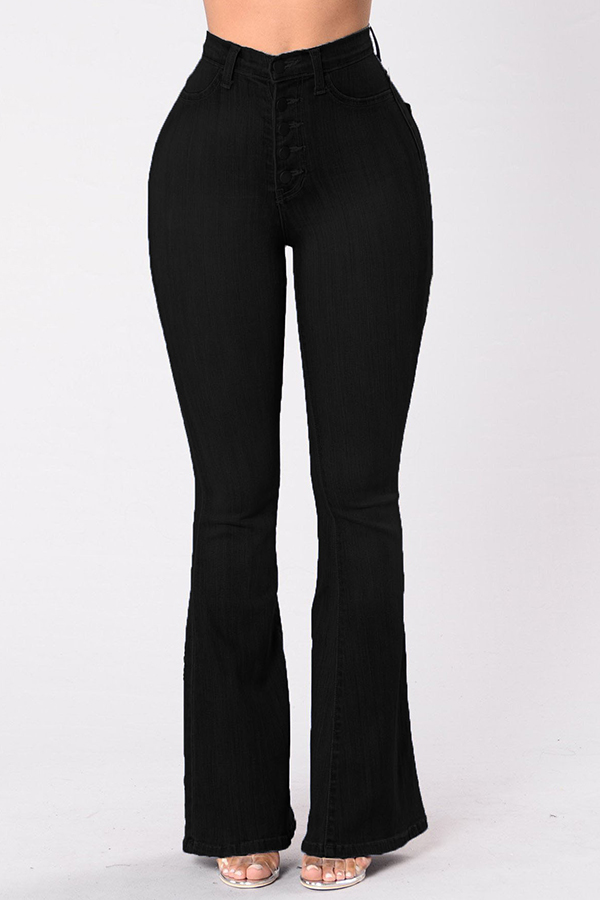 

Lovely Casual Flared Black Jeans