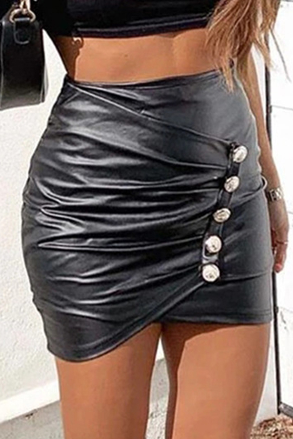 

Lovely Chic Ruffle Design Black Skirt