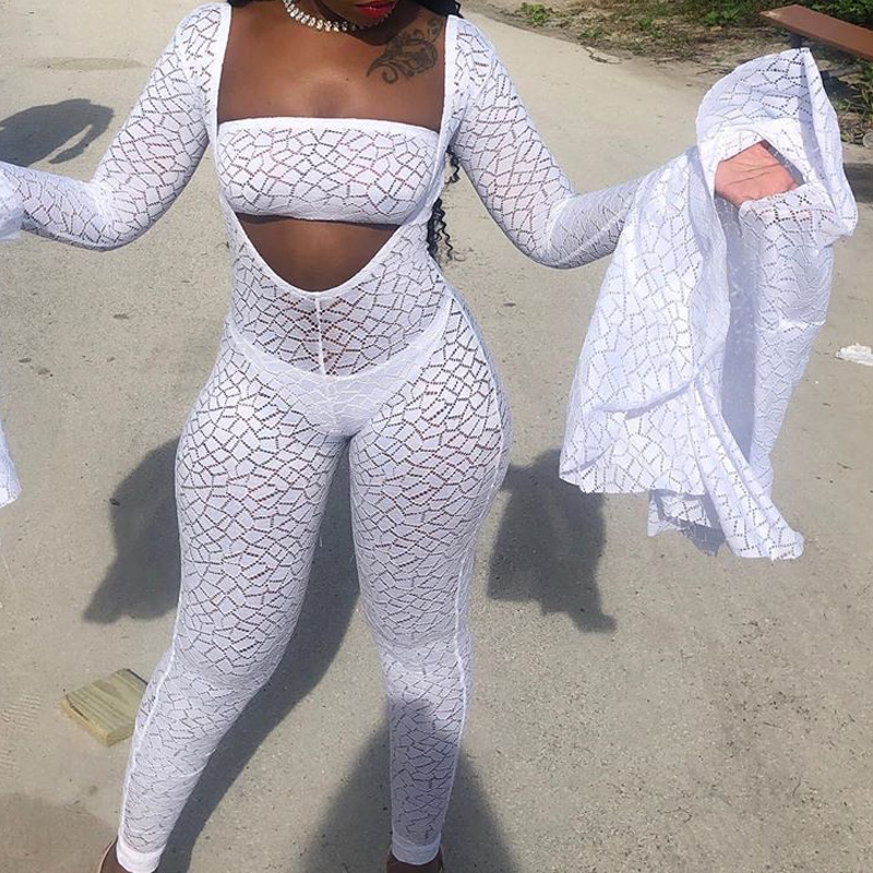 

Lovely Trendy Skinny White One-piece Jumpsuit