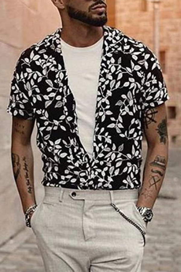 

Lovely Bohemian Print Black And White Shirt
