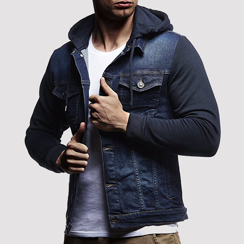 

Lovely Casual Hooded Collar Blue Cowboy Wear