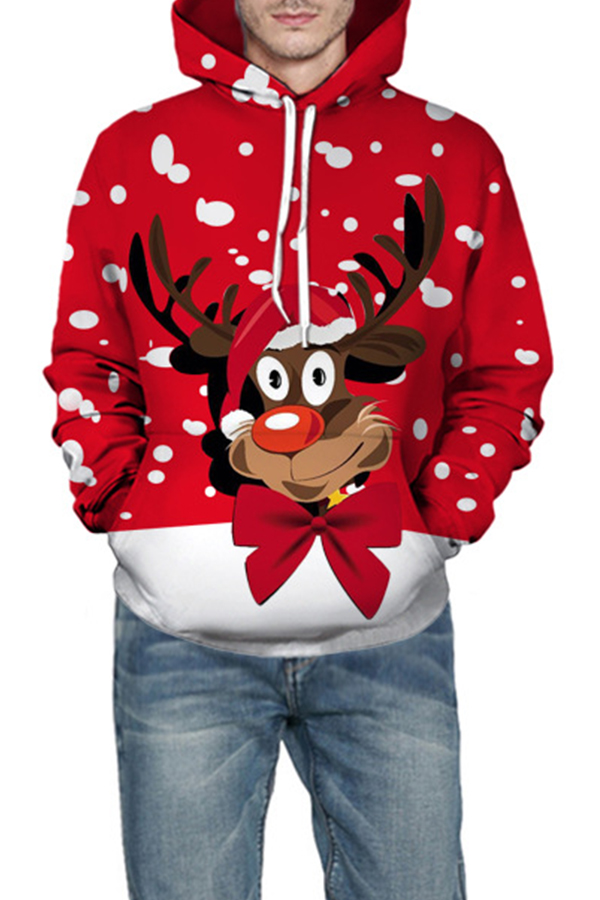 

Lovely Casual Wapiti Red Hoodie