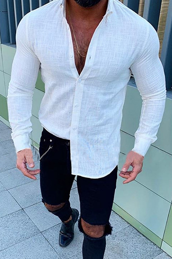 

Lovely Casual Basic White Shirt