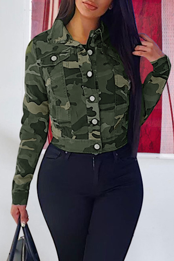 

Lovely Casual Camo Print Coat