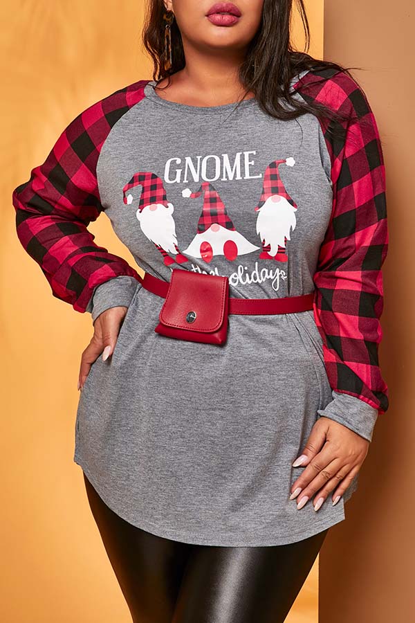 

Lovely Casual Santa Claus Dark Grey Plus Size T-shirt